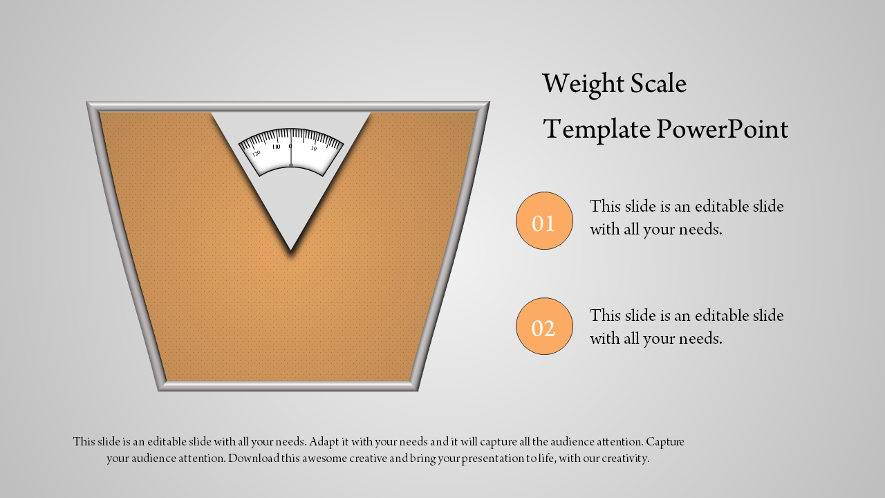 Weight Scale Template PowerPoint with Orangle Colors